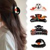 4 Pack Halloween Hair Claw Clips,Bat Ghost Skull Witch Hat Design Halloween Hair Clip,Rhinestone Claw Clip,Non-slip Hair Clips Strong Hold Hair Jaw Clips for Women Girls Halloween Hair Accessories