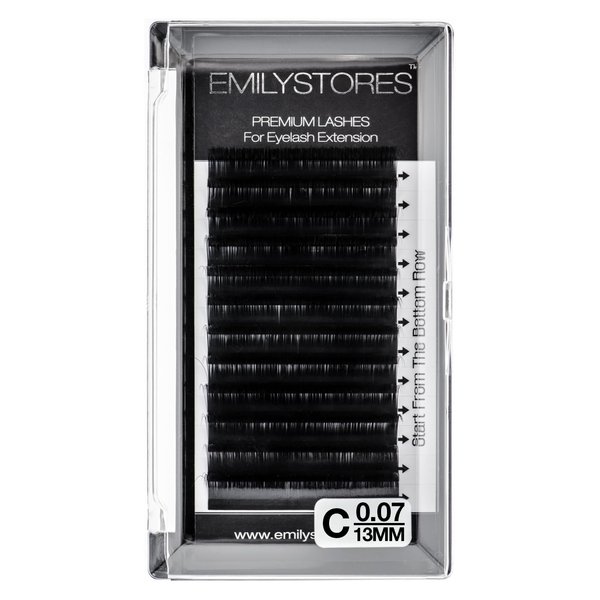 EMILYSTORES Eyelash Extensions 0.07mm Thickness C Curl Length 13mm Easy Fan Eye Lashes For Lash Extensions(0.07,C,13mm)