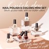 modelones Nail Polish 6 Colors Fall Brown Nude Silver Glitter Nail Polish Set Skin Tone Winter Collection Quick Dry Nail Polish Manicure DIY Nail Art Salon Home Gift For Women Girl