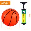 Shindel 6PCS Mini Basketballs, Inflatable Basketball Rubber Basketballs with Pump for Over Door Mini Hoop for Kids Adults Indoor Outdoor Play, Birthday Goodie Bag Stuffers, Party Favors