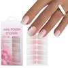 YOSOMK Gel Nail Strips, Long Lasting Gel Nail Stickers, UV Free, 16 Gradient Pink Waterproof Nail Wraps, Nail Polsih Stickers for Women, Includes 1 Wooden Stick and 1 Nail File