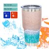 JIU HONG CHAO 30 OZ Beach Tumblers with Lid Beach Lover Tropical Ocean Gifts Travel Coffee Mug Blue Summer Insulated Drinking Cups Beach Themed Gifts for Women Adult(Beach)