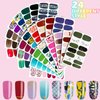 336 Pieces 24 Sheets Full Wrap Nail Polish Stickers Nail Strips Self-Adhesive Gel Nail Strips Art Decals with Nail File for Home Women Girls DIY Nail Decorations(Gradient Style)