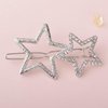 2Pcs Silver Hollow Star Hair Clips, Non-Slip Metal Geometric Hairpin, Elegant Rhinestone Hair Barrettes for Women Lady Girls Styling Hair Accessories Clips and Barrettes
