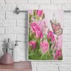 Vhcawsu Roses Butterfly Hand Towel Spring Floral Theme Towels Soft Bathroom Hair Drying Towels Highly Absorbent Bath Towel for Spa Gym Sport 16" X 30"