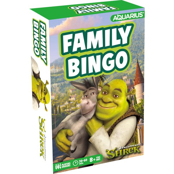 AQUARIUS Shrek Family Bingo - Fun Family Party Game for Kids, Teens & Adults - Entertaining Game Night Gift - Officially Licensed Shrek Merchandise