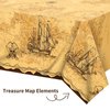 durony 2 Pack Pirate Party Tablecloth Plastic Treasure Map Tablecover Disposable Pirate Table Covers Pirate Nautical Party Supplies for Treasure Theme Birthday Party, Pirate Party Decorations
