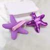 Kistreao 4Pcs Sequins Starfish Hair Clips Sea Star Glitter Hair Pins Mermaid Hair Barrettes Sparkling Hair Accessories for Women Girls Mermaid Birthday Wedding Celebration Beach Party Supplies(Purple)