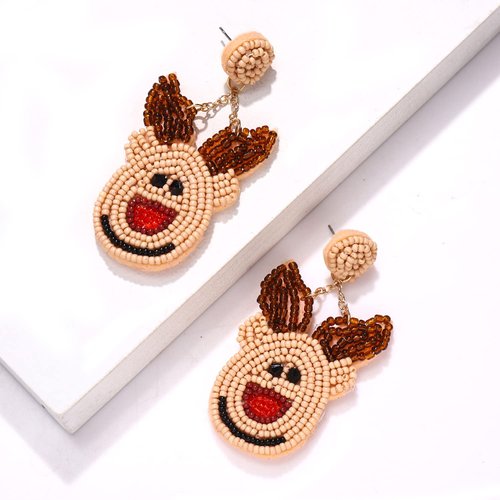 YAHPERN Christmas Holiday Headbands, Xmas Bow Reindeer Snowflake Hairbands with Beaded Christmas Earrings for Women, Festive New Year Christmas Party Favors Gifts (Reindeer Set)