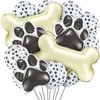46 Pieces Dog Themed Balloons Include 40 Pieces Dog Paw Print Latex Balloons 3 Pieces Bone Shaped Foil Balloons and 3 Pieces Dog Paw Print Foil Balloons Props for Pets Birthday Party Decorations