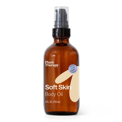 Plant Therapy Soft Skin Body Oil 4 oz Softens & Nourishes Skin, Soothes Dryness, Itchiness, and Rough Texture, Helps Lock in Moisture