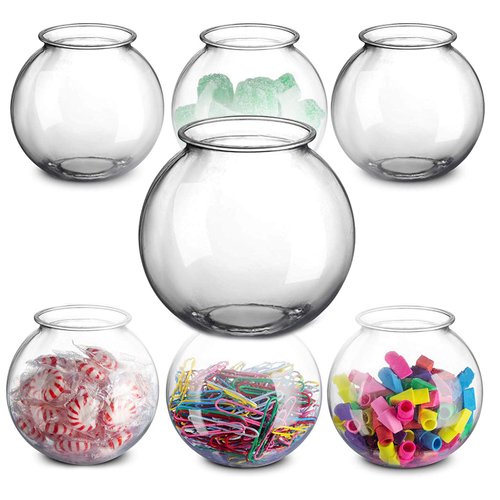 The Dreidel Company Plastic Ivy Bowl Container Vase, Great for Montessori Kids, Candy, Party Favors, Table Centerpieces and Decorations, 16oz Unbreakable Bowl (6-Pack)