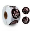 REWIDPARTY Rose Gold 30th Birthday Sticker Rolls（500 PCS） Happy 30th Birthday Stickers 30 and Fabulous Round Stickers Birthday Party Favor Stickers Birthday Party Decorations Adhesive Party Stickers
