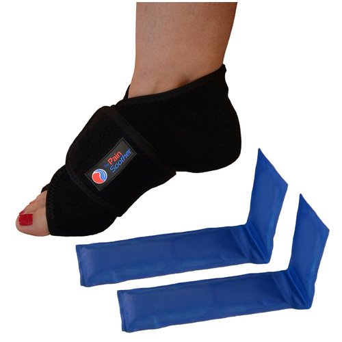 Reusable Hot Foot & Cold Ice Pack Wrap for Plantar Fasciitis, Heel Spurs, Arch Pain, Sore Feet, Swelling - Extra Gel Pack Included FSA or HSA Eligible
