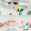 YQV Colorful Rainbow Birthday Party Invitations, 20-Count Watercolor Rainbow Glitter Birthday Party Invites With Envelopes-HBYQK-B59