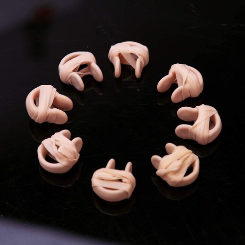 SAVITA Silica Gel Swimming Nose Clip Waterproof Nose Protector with Soft Elastic String for Kids and Adults, Beige(8 Pack)