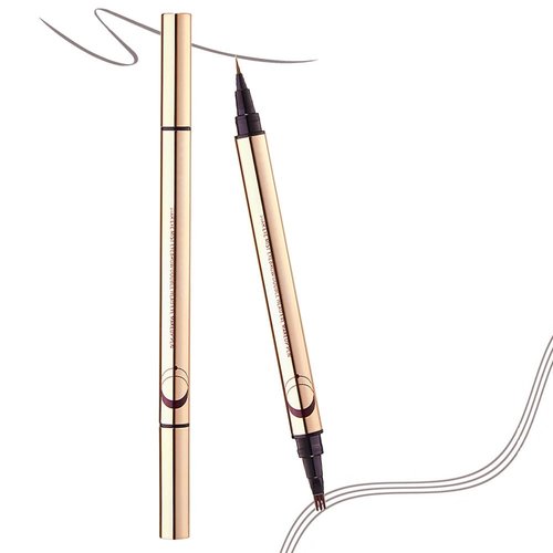 3D Eyebrow Pencil Microblading Pen - 2-in-1 Dual-Ended Eye Makeup Micro 3 Point Brow Pen Lift & Snatch Eyebrow Pen Kits Long-Lasting Waterproof Natural Eyebrow Hair (1Pcs 01# gray brown)