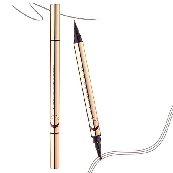 3D Eyebrow Pencil Microblading Pen - 2-in-1 Dual-Ended Eye Makeup Micro 3 Point Brow Pen Lift & Snatch Eyebrow Pen Kits Long-Lasting Waterproof Natural Eyebrow Hair (1Pcs 01# gray brown)