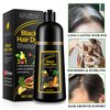 ALIVER Hair Dye Shampoo (Black) - 3-in-1 Natural Herbal Essence: Coloring, Nourishing, and Hair Growth Promoter - 500ml, Hypoallergenic and Harmless for Scalp Care