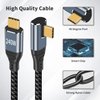 Duttek Right Angle Long USBC to USBC Cable 6FT/2M, USB C Charge Cable Support 240W Fast Charging Cable, 90 Degree Angle USB Type c Male to Male Nylon Braided Cable for Laptops, Phones