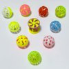 PETFAVORITES Cat Jingle Balls Toys 10Pcs 6 Styles for Indoor Cats - Plastic Lattice Cat Balls with Bells Kitten Rattle Toy, Gift Box and 1.5"