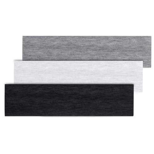 Yoga Headbands for Women, Non Slip Elastic Sweat Hairbands, Solid Color Head Accessories Headscarves Hair Hoop, Sweat-Absorbing Hairbands for Sports, Fitness, Running (Grey + White + Black, One Size)