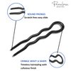 Parcelona French Slick Black Small Wavy 3 Inch U Shaped Hair Pins for Fine Hair Types (3 Pins) (Black)