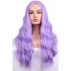 BERON Purple Long Wigs for Women Girls Wavy Colored Hair Wig Light Purple Curly Women and Girls for Daily or Cosplay Use Wigs with Wig Cap