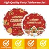 96 Pcs Christmas Gingerbread Man Party Plates Disposable Dinner Paper Plates and Napkins Party Supplies with Forks, Merry Christmas Party Gingerbread Theme Decorations for Xmas Celebration, Serve 24