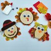 Ink and Trinket Kids DIY Thanksgiving Craft Kit for Kids, Includes Supplies for Turkey, Owl, and Scarecrow, DIY Fall Ornaments, Made with Eco Friendly Pine Wood Slices