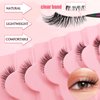 Half Lashes with Clear Band, 10mm Natural Look Cat-Eye Lashes Flu-ffy Wispy 3D Curly Eyelashes, that Look Like Extensions Accent Lashes Faux Mink False Eyelashes 7 Pairs Pack(CZ-3D04)