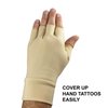 Light Skin Tone Tattoo Cover Up Fingerless Gloves - Hide Hand Tattoos at Work (sold as a pair) (Medium)