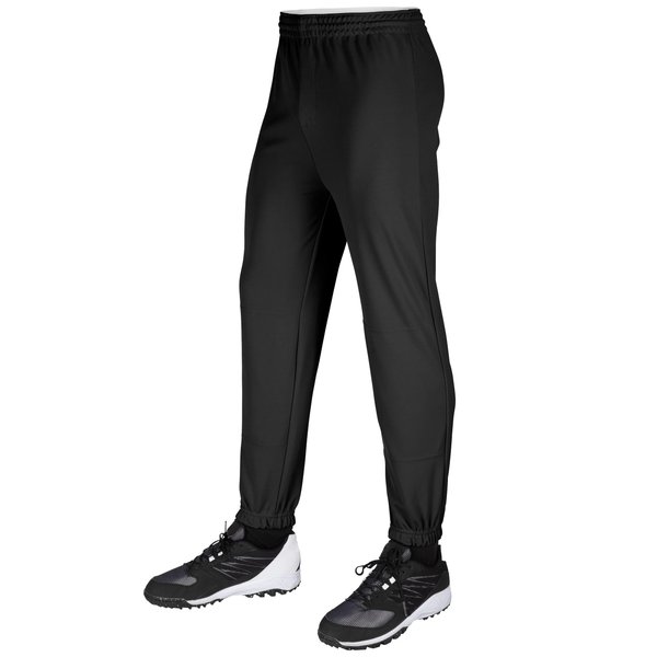 CHAMPRO Standard Performance Polyester Pull-up Baseball Pants, Black, Small