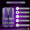 A-SAFETY High Visibility Mesh Safety Reflective Vest with Pockets and Zipper,Hi Viz Work Vest for Men Women (Purple Mesh XL)