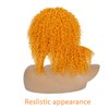 Elvirgel Orange Afro Wigs with Bangs for Black Women Short Orange and Blonde Curly Hair Wigs Burnt Orange Wigs for Black Women (light orange)