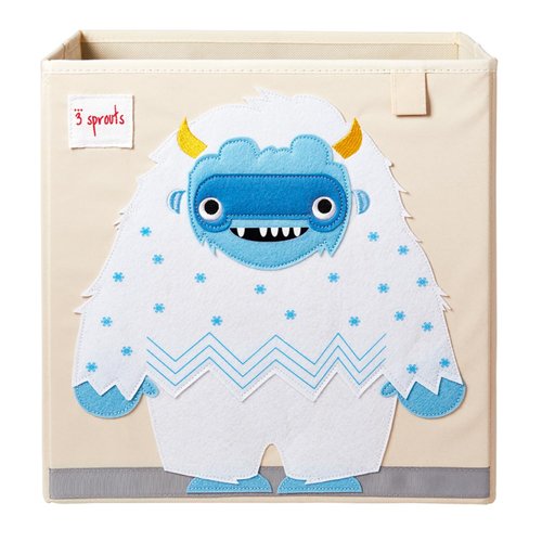 3 Sprouts Toy Storage Organizer: Toy Box Cube Organizer for Playroom, Nursery - Foldable Storage Bin - Yeti