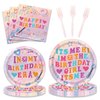 96 Pieces Its Me Hi Im The Birthday Girl Its Me Tableware Set In My Birthday Era Birthday Party Supplies Happy Birthday Plates Napkins Forks for 24 Guests