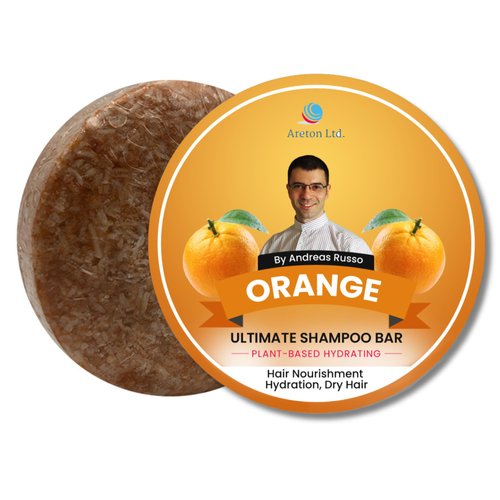 HandMade Solid Shampoo Bar – Natural Shampoo Bar and conditioner For Dry Hair, Hair Nourishment, Prevents Spilt Ends With Plant Based Hydrating SLS Free Shampoo Bar (Orange)