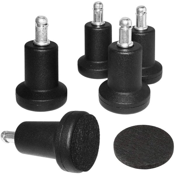 Bell Glides Replacement Office Chair or Stool Swivel Caster Wheels to Fixed Stationary Castors, for Carpet High Profile Bell Glides with Separate Self Adhesive Felt Pads, Chair Feet Wheel Stopper