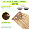 LORIEN Clip in Hair Extensions Real Human Hair, 20 Inch 105g, 18/613 Dark Blonde Highlighted Bleach Blonde, Clip in 100% Brazilian Remy Human Hair Extensions 8pcs Per Set with 18 Clips Double Weft