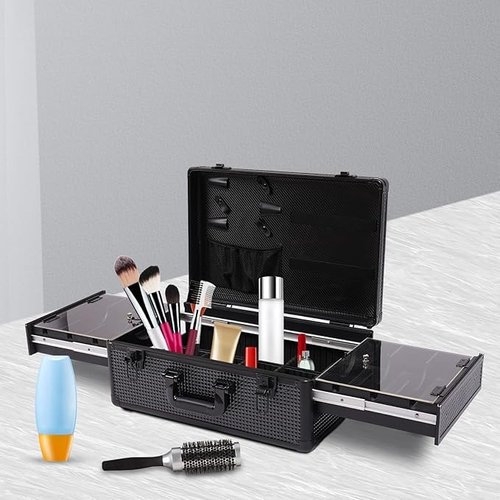 InSyoForeverEC Professional Barber Case, Barber Tool Kits Storage, Double Layer Travel Barber Tool Box, Luxury Carrying Case for Beauty Hair Stylist Pet Groomer with Handle & Secure Numlock (Style 5)