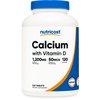Nutricost Calcium with Vitamin D, 240 Tablets - Calcium (1200mg) Vitamin D (50mcg) Per Serving - Non-GMO, Gluten Free