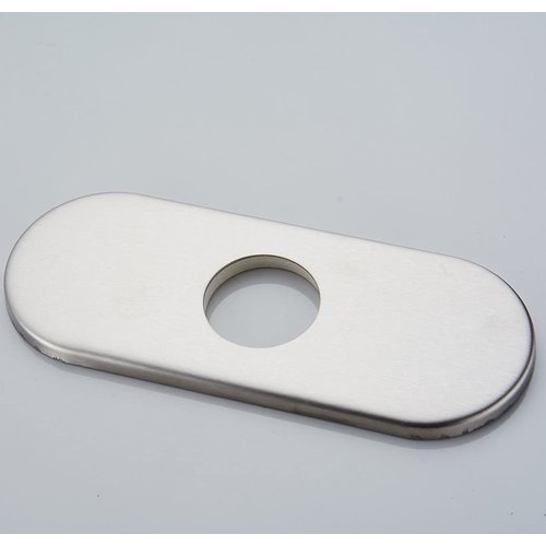 BWE 6 Inch Bathroom Vanity Sink Faucet 4" Hole Cover Deck Plate Escutcheon Brushed Nickel