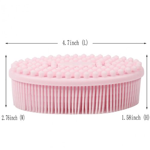 3 Set of Multifunctional Silicone Body Scrubber Loofah Soft and Skin-Friendly-,Easy to Clean,Scalp Massage ，Durable and Hygienic - Suitable for Various People and Pets (1 Count Pink)