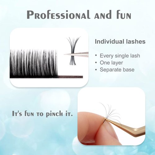 Lash Extension Classic Volume Eyelash Extensions 0.05C MIX15-20mm Individual Lash Extensions Single Eyelashes Soft Matte Black Volume Lashes Extension Professional Salon Use