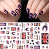 16 Sheets 4th of July Patriotic Nail Art Stickers Independence Day Nail Decals American Flag DIY Self-Adhesive Nail Stickers Memorial Day Butterfly Heart Shape Nail Wraps