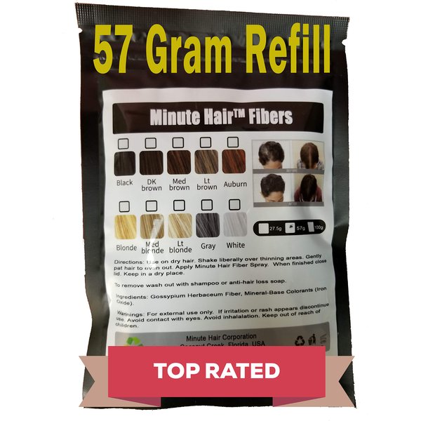 Hair Building Fibers Dark Brown 57 Grams (2 oz) Minute Hair Refill Hair Loss Concealer That You Can Use for Your Bottles From Competitors Like Toppik, Xfusion (Dark Brown)
