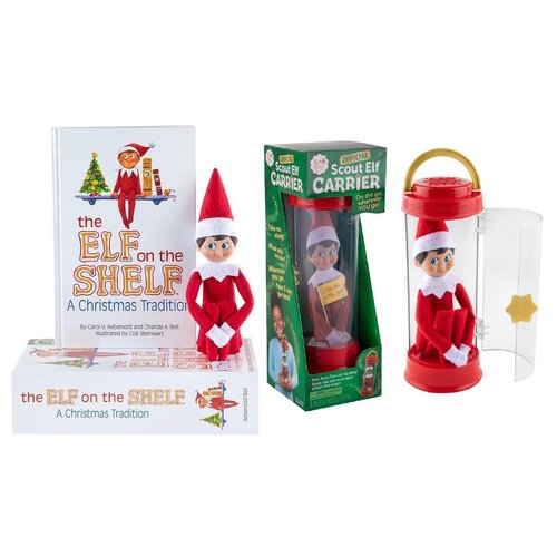 The Elf on the Shelf Christmas Tradition Box Set with Elf (Blue Eyed Boy), Story Book and Scout Carrier (Multi-Item Bundle)