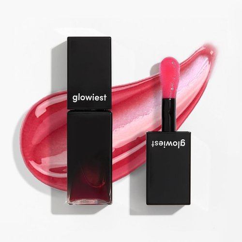 glowiest EFFORTLESS Glow Lip Oil 001 RED ROSE: Hydrating, Nourishing, Plumping, Lip Stain, Moisturizing, Firming, Long Lasting | Non-Sticky Lip Gloss, Sheer, Lip Camellia Oil - 0.17oz