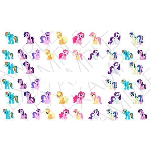 My Little Pony Water Nail Art Transfers Stickers Decals - Set of 46 - A1219